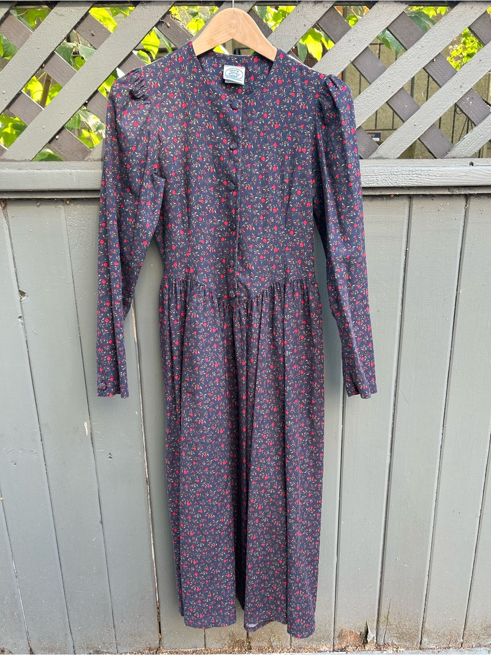 Vintage 1980s Cotton Wool Laura Ashley Maxi Dress - size 4